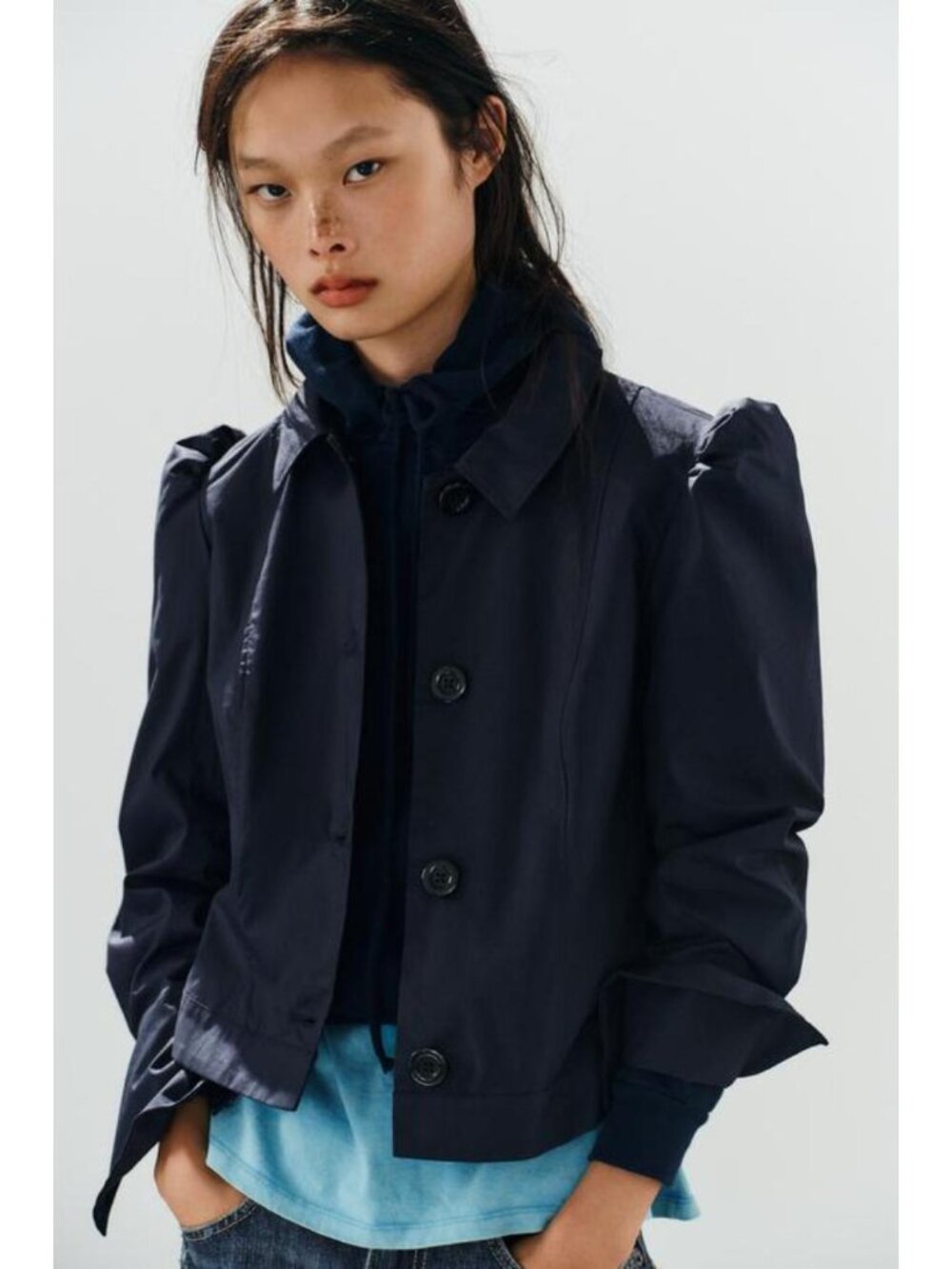 ZARA SHORT GATHERED-SHOULDER BLAZER 4772/707/407